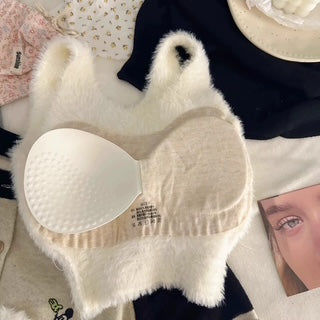 Intimate Fuzzy Bunny Crop Top Bralette