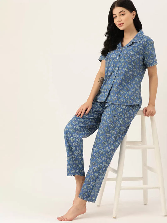 Intimate Blossom Breeze Night Wear Lawn Night Suit side