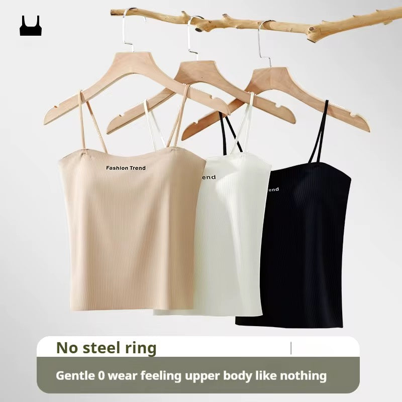 Seamless Support Camisole – Built-in Bra Tank Top with Breathable Fit