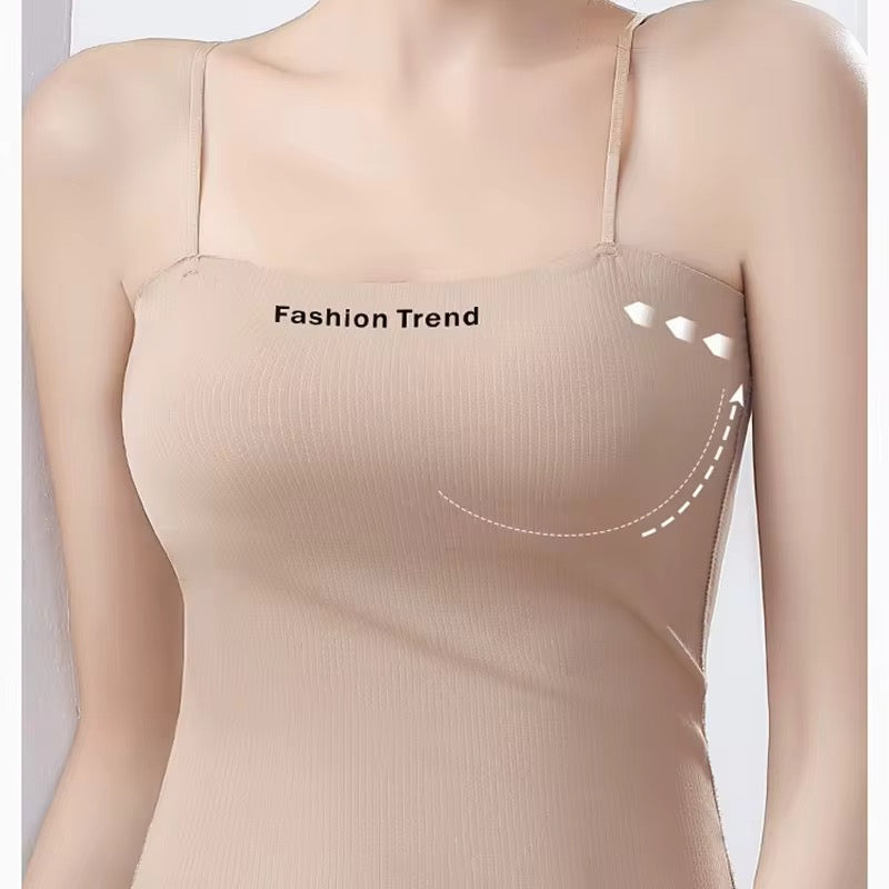 Seamless Support Camisole – Built-in Bra Tank Top with Breathable Fit