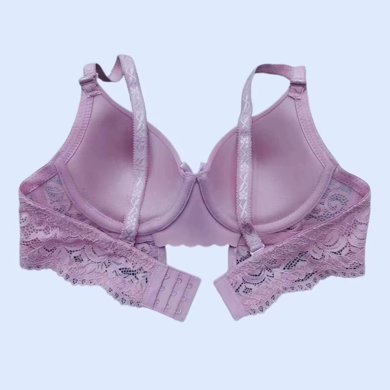 Intimate Lace Lift Bra – Push-Up Underwire with Satin Strap Detail
