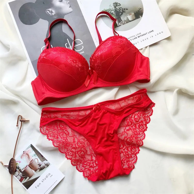 T-Shirt Pushup Bra Underwear Set