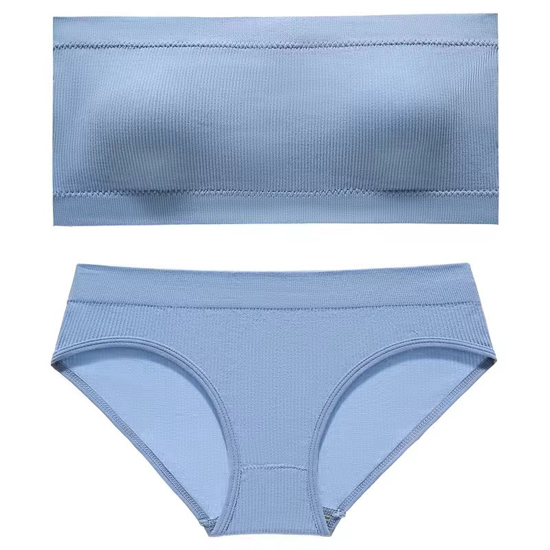 Light blue underwear set on a white background