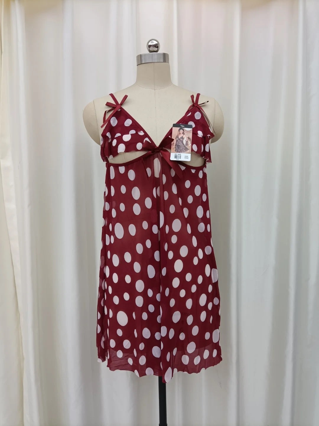 Polka Front Cut Nighty