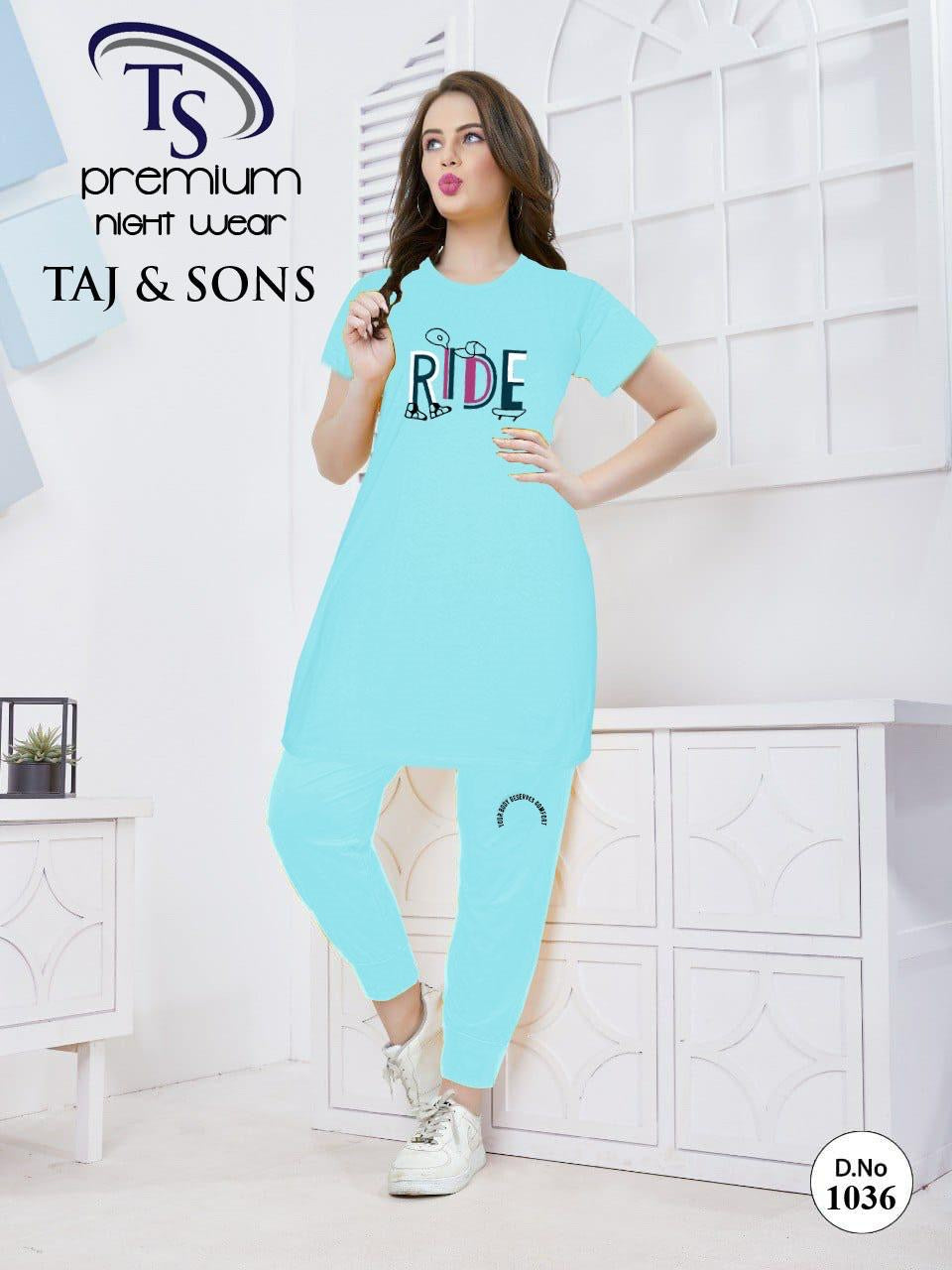 Intimate Cotton PJ Dress with Long Shirt Casual Loungewear ferozi