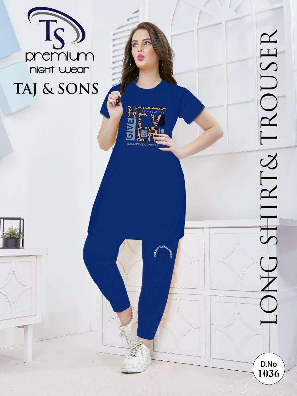 Intimate Cotton PJ Dress with Long Shirt Casual Loungewear blue
